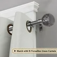 Photo 1 of **MISSING ONE END BALL***H.VERSAILTEX Single Retractable Curtain Rod for Windows 66"-120"?3/4 Inch Diameter Carved Hollow Ball Tail,Pewter