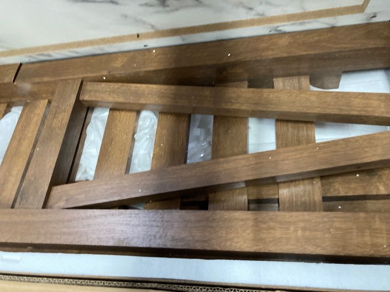 View 5 of **PARTS ONLY***Walker Edison Modern Farmhouse Accent Entryway / Living Room End Table, 52 Inch, Color-Marble and Walnut
