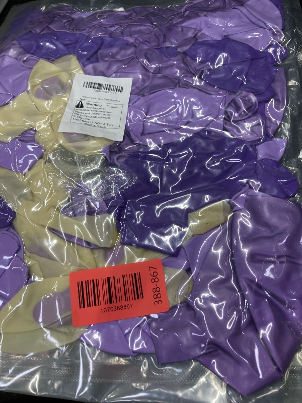 Photo 1 of 150pcs Dark Light Purple Balloon Arch Kit Party Decorations 18 12 10 5In Different Size Color Latex Metallic Confetti Balloons for Women Girl Birthday Bridal Baby Shower Party Supplies