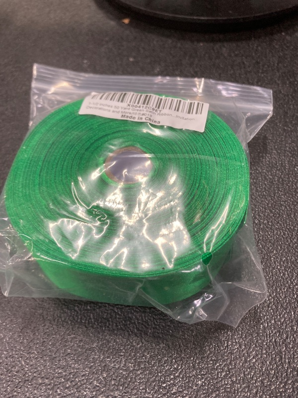 Photo 1 of 1-1/2 inches 50 Yard Green Satin Ribbon for Gift Wrapping, Wedding, Crafts, Christmas,Easter, Floral, Hair, Invitation Decorations and More