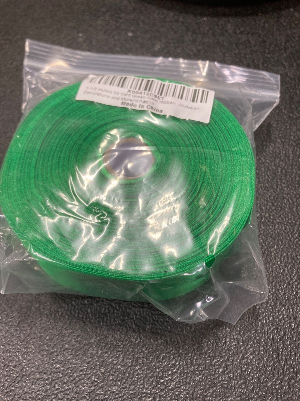 Photo 1 of 1-1/2 inches 50 Yard Green Satin Ribbon for Gift Wrapping, Wedding, Crafts, Christmas,Easter, Floral, Hair, Invitation Decorations and More