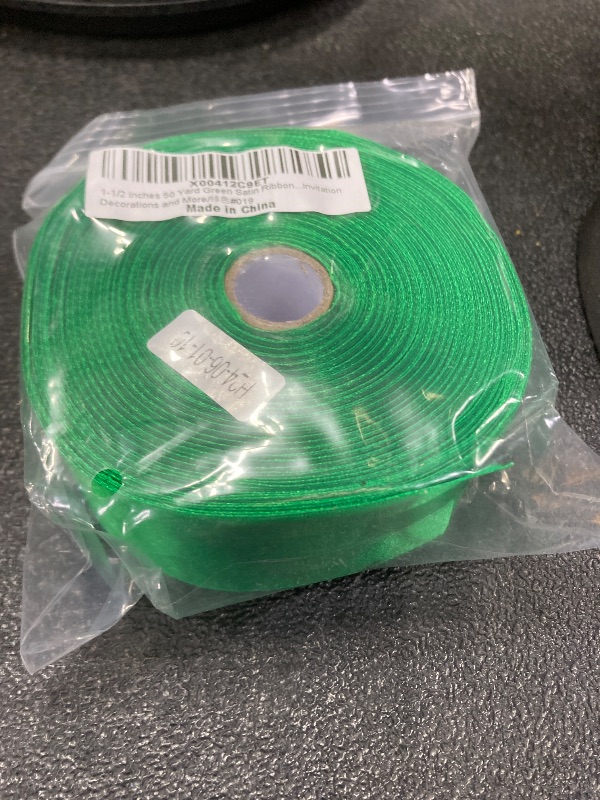 Photo 1 of 1-1/2 inches 50 Yard Green Satin Ribbon for Gift Wrapping, Wedding, Crafts, Christmas,Easter, Floral, Hair, Invitation Decorations and More