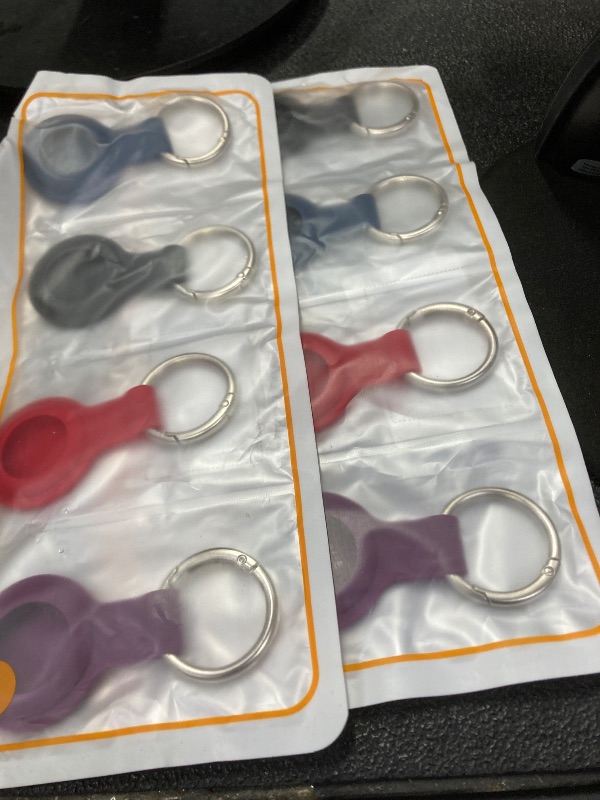 Photo 1 of 2 PACK++Shiningwell AirTag Holder with Keychian, Compatible with Apple Airtags, Durable Silicone Protective Case for Airtag, Anti-Scratch & Keychain Attachment (Deep Gray+deep Blue+deep Purple+red)