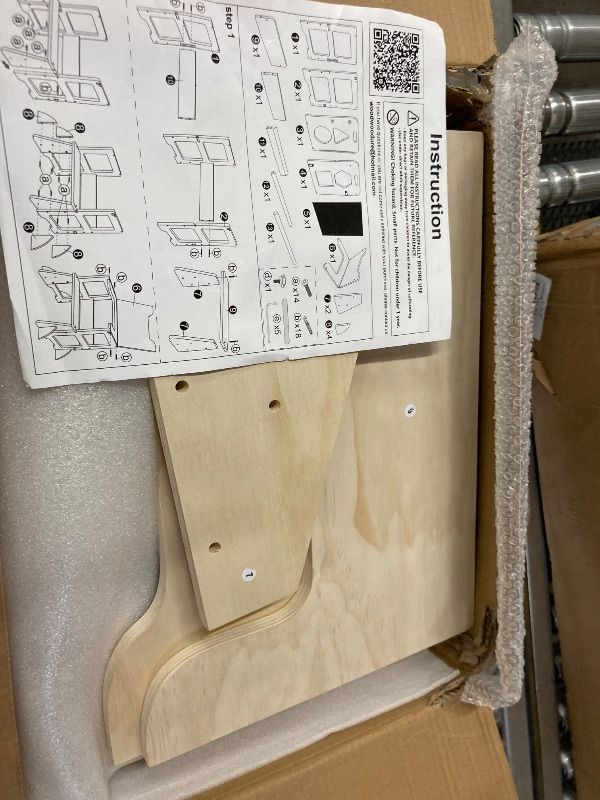 Photo 1 of **NO HARDWARE**Woodure 4-in-1 Toddler Kitchen Step Stool, Foldable Learning Standing Tower with Blackboard, Wooden Kitchen Stool Helper for Kids, 1-3 Year Old Boy Girl Gifts