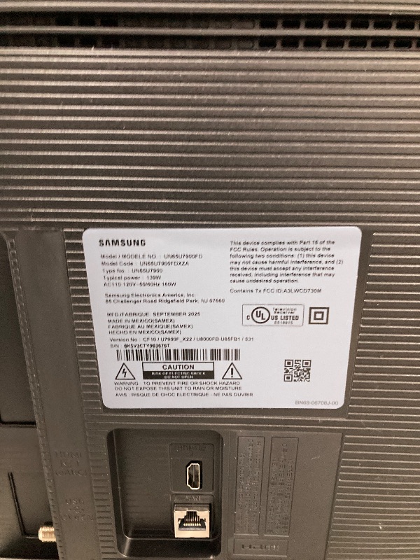 Photo 1 of ***DAMAGE***Samsung - 65" Class U7900 Series UHD 4K Smart Tizen TV (2025)
