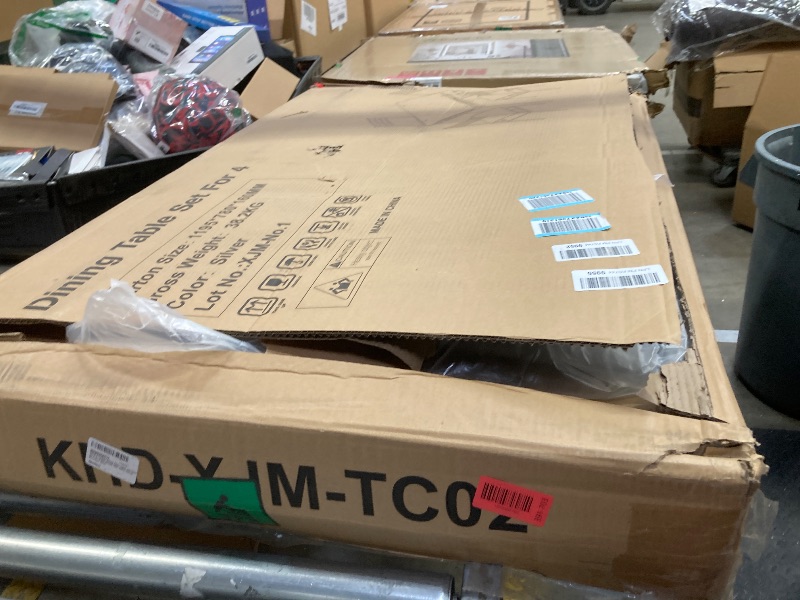 Photo 1 of ****REFERENCE****VECELO Kitchen Dining Room Table and Chairs 4, 5-Piece Dinette Sets, Space Saving (Silver)