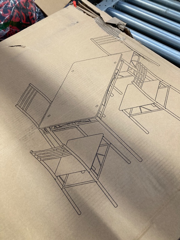 Photo 1 of ****REFERENCE****VECELO Kitchen Dining Room Table and Chairs 4, 5-Piece Dinette Sets, Space Saving (Silver)