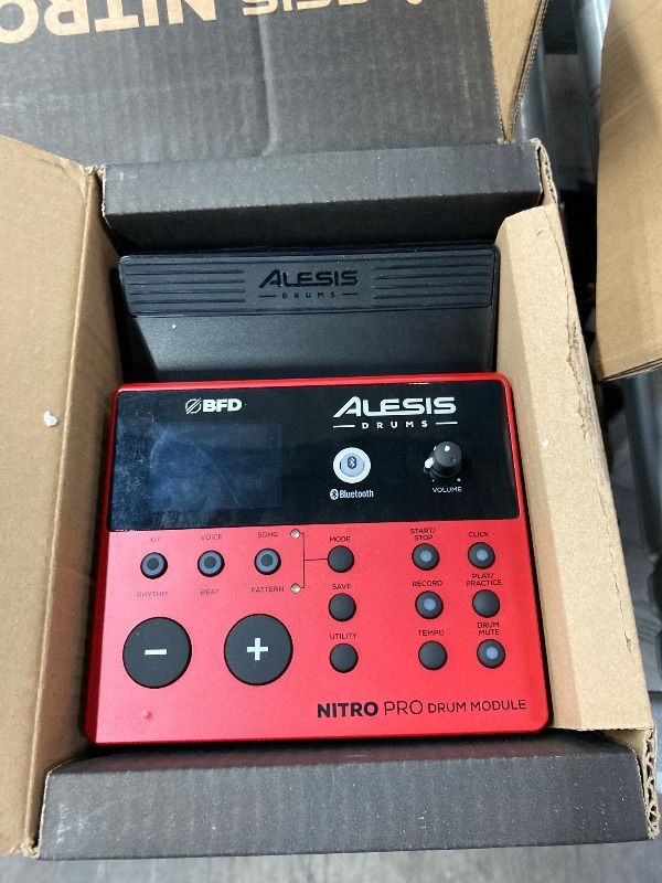 Photo 1 of **MISSING PARTS***Alesis Nitro Pro Electric Drum Set with Dual-Zone Quiet Mesh Pads, 500+ Authentic BFD Sounds, Bluetooth, Drumeo, USB MIDI, Double Kick Compatible