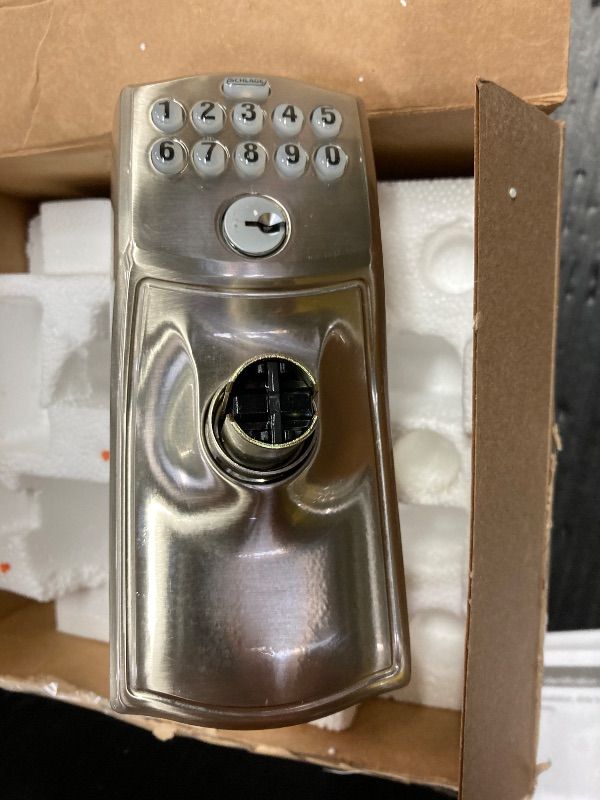 Photo 1 of ***WHAT YOU SEE IS EVERYTHING INCLUDED*NOTHING ELSE***SCHLAGE FE595 CAM 619 GEO Camelot Keypad Entry with Flex-Lock and Georgian Style Knobs, Satin Nickel***WHAT YOU SEE IS EVERYTHING INCLUDED*NOTHING ELSE***
