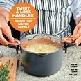 View 1 of  Steel 5 Qt Nonstick Pasta Pot Pasta Pot with Strainer Lid & Twist and Lock Handles, Multipurpose Ceramic Stock Pot, Soup Pot with Lid, Pasta Cooker, Spaghetti, Rice, Dishwasher Safe, Copper