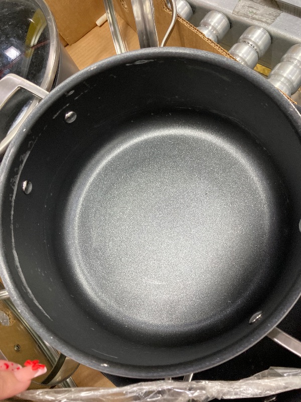 Photo 1 of ***** NO RETURN****** NO REFUND*****Babish 10 Piece Hard Anodized Laser Titanium Forever Non Stick Technology Durable Pots and Pans Cookware Set - Black