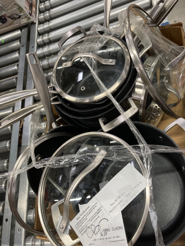 Photo 1 of ***** NO RETURN****** NO REFUND*****Babish 10 Piece Hard Anodized Laser Titanium Forever Non Stick Technology Durable Pots and Pans Cookware Set - Black