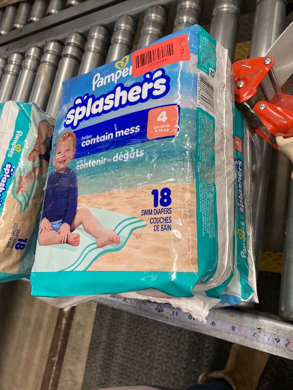 Photo 1 of ****** 2 PACK****Pampers Swim Diapers - Splashers - Size 4, 18 Count, Gap-Free Disposable Baby Swimming Pants