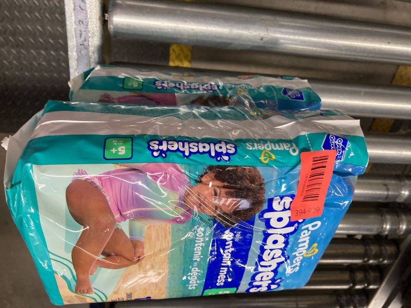 Photo 1 of *****2 PACK ******** Pampers Swim Diapers - Splashers - Size 5+, 17 Count, Gap-Free Disposable Baby Swimming Pants