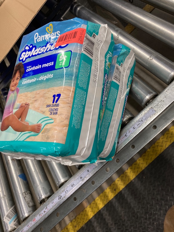 Photo 1 of *****2 PACK ******** Pampers Swim Diapers - Splashers - Size 5+, 17 Count, Gap-Free Disposable Baby Swimming Pants