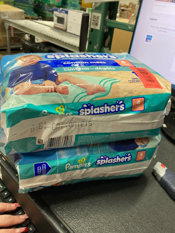 Photo 1 of ****** 2 PACK ****** Pampers Swim Diapers - Splashers - Size 4, 18 Count, Gap-Free Disposable Baby Swimming Pants