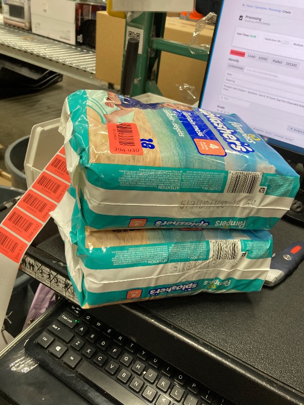 Photo 1 of ****** 2 PACK**** Pampers Swim Diapers - Splashers - Size 4, 18 Count, Gap-Free Disposable Baby Swimming Pants