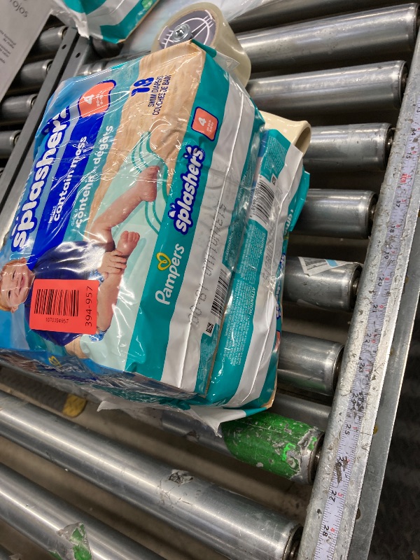 Photo 1 of **** 2 PACK *******Pampers Swim Diapers - Splashers - Size 4, 18 Count, Gap-Free Disposable Baby Swimming Pants