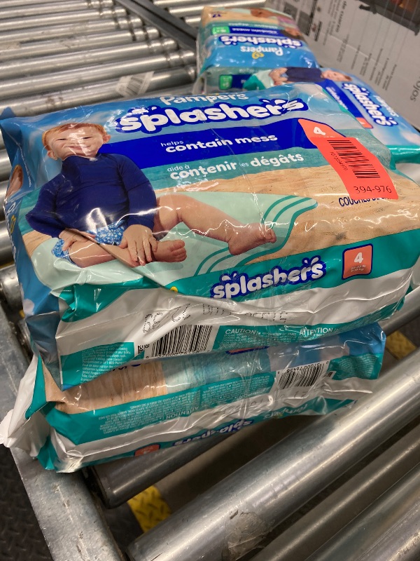 Photo 1 of ***** 2 PACK ***** Pampers Swim Diapers - Splashers - Size 4, 18 Count, Gap-Free Disposable Baby Swimming Pants