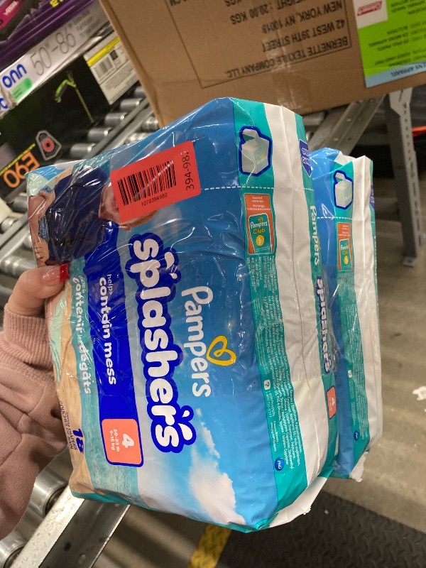 Photo 1 of ***** 2 PACK *****Pampers Swim Diapers - Splashers - Size 4, 18 Count, Gap-Free Disposable Baby Swimming Pants
