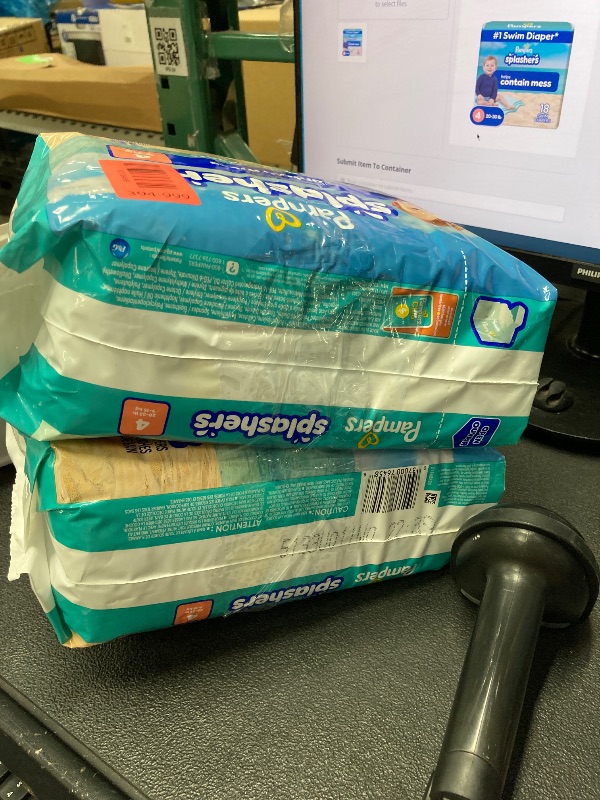 Photo 1 of ****** 2 PACK****** Pampers Swim Diapers - Splashers - Size 4, 18 Count, Gap-Free Disposable Baby Swimming Pants