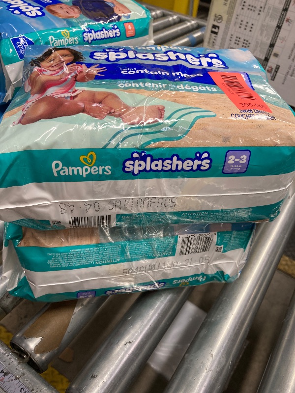 Photo 1 of ****** 2 PACK******Pampers Swim Diapers - Splashers - Size 2-3, 20 Count, Gap-Free Disposable Baby Swimming Pants