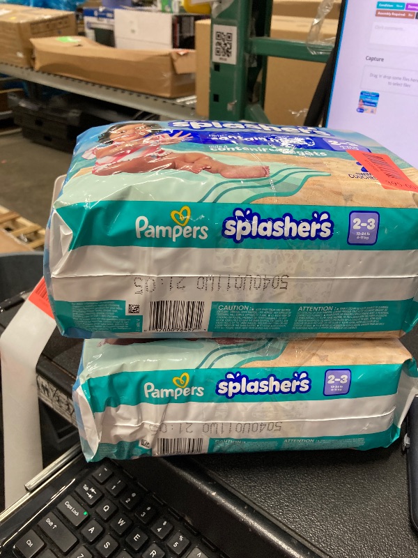 Photo 1 of ***** 2 PACK***** Pampers Swim Diapers - Splashers - Size 2-3, 20 Count, Gap-Free Disposable Baby Swimming Pants
