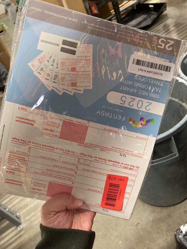 Photo 1 of 1099 NEC Forms 2025, 4 Part Tax Forms Kit, 25 Vendor Kit of Laser Forms Designed for QuickBooks and Accounting Software, 25 Self Seal Envelopes Included