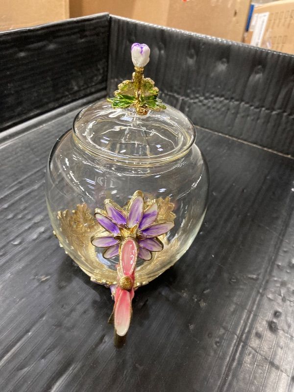 Photo 1 of ***INFUSER IS MISSING***Luka Tech 35OZ Enamel Glass Flower Teapot With Removable Loose Tea Leaf Infuser Tea Maker,Gifts For Women,Mom,Mothers Day,Christmas,Birthday,Valentines Day***INFUSER IS MISSING***