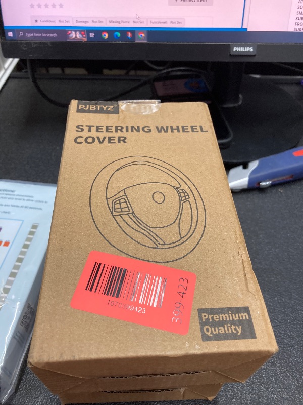 Photo 1 of ?2025 Model? Breathable Soft Leather Car Steering Wheel Cover for Men Women, Non-Slip, Comfortable,Universal 15 inches Steering Wheels, Black