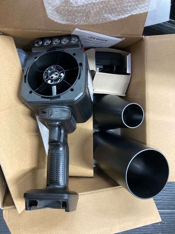 Photo 1 of ***LIGHTS DO NOT WORK***DEGGE Brushless Leaf Blower Cordless, Handheld Leaf Blowers with LED Work Light, Two Interchangeable Nozzles, Turbo Jet Blower for Lawn Care, Patio Cleaning, Garage Dust & Outdoor Use***LIGHTS DO NOT WORK***