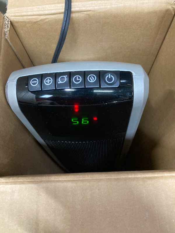 Photo 1 of ***MISSING REMOTE***Lasko Oscillating Digital Ceramic Tower Heater for Large Rooms, with Adjustable Thermostat, Timer and Remote Control, 29 Inches, 1500W, Black, 5586***MISSING REMOTE***