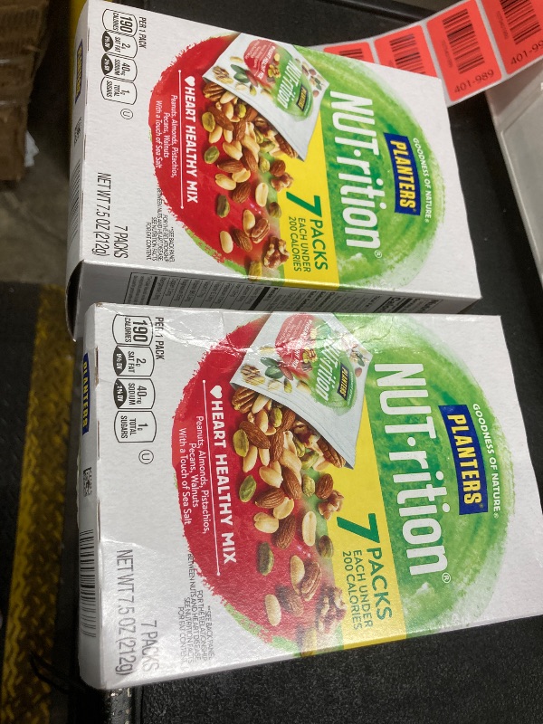Photo 1 of (4 pack) PLANTERS NUT-RITION Heart Healthy Nut Mix, Shelf Stable, Plant Based Protein, 1 oz Plastic Package (7 Count)******2