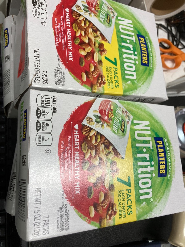 Photo 1 of (4 pack) PLANTERS NUT-RITION Heart Healthy Nut Mix, Shelf Stable, Plant Based Protein, 1 oz Plastic Package (7 Count)*******2