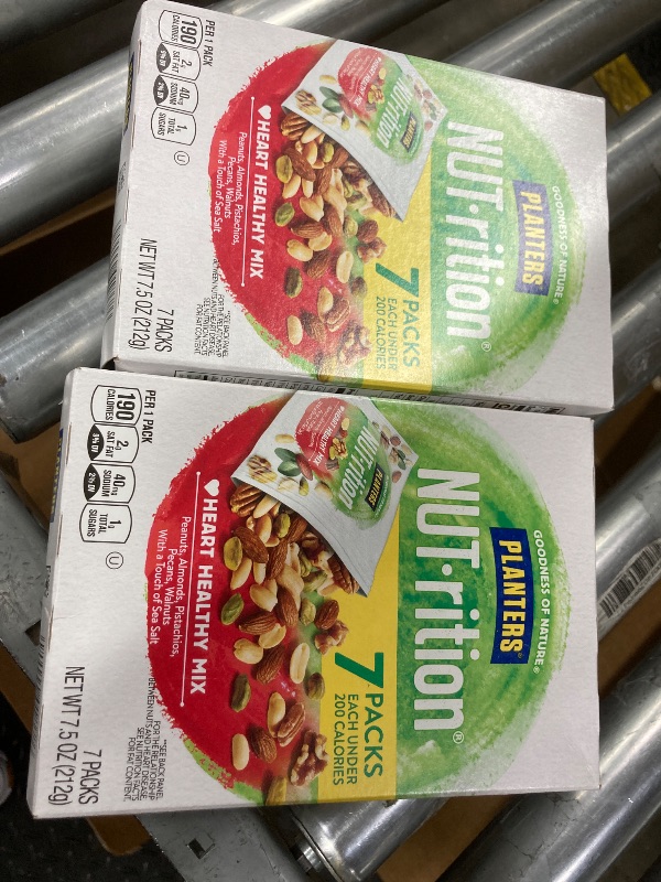 Photo 1 of (4 pack) PLANTERS NUT-RITION Heart Healthy Nut Mix, Shelf Stable, Plant Based Protein, 1 oz Plastic Package (7 Count)*******2