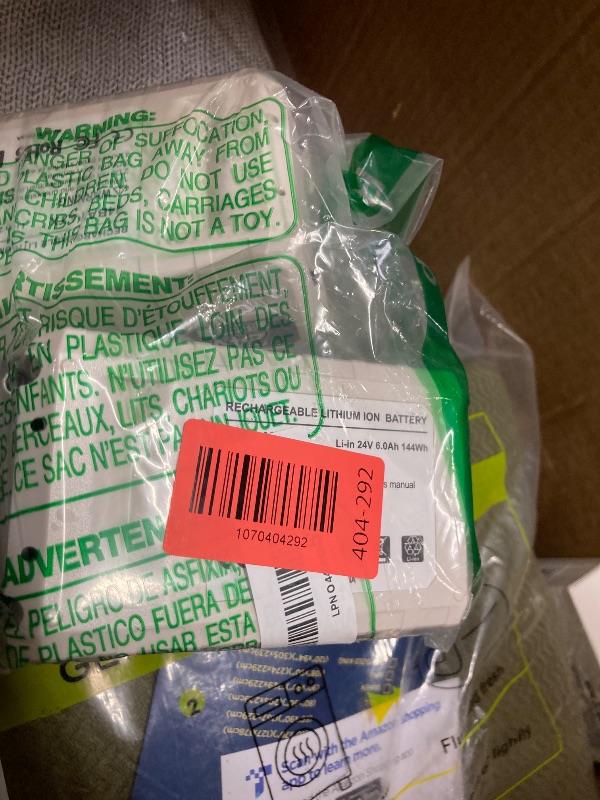 Photo 1 of **MISSING CHARGING WIRE**Powilling 2 Pack 6.0Ah Lithium-ion Replacement Batteries Compatible with Snow Joe 24V Battery 24VBAT-LTX 24VBAT-LTW 24VBAT-LTE 24VBAT-LT 24VBAT 24V-X2-SB18