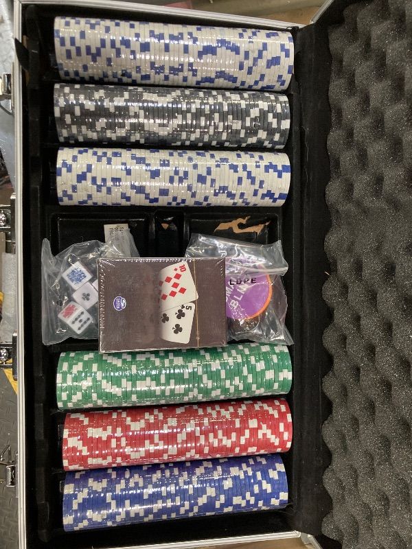 Photo 1 of **CASE IS DAMAGED IN AND OUTSIDE**Spin Master Games, Cardinal Classics, 300-Piece Poker Set with Aluminum Carrying Case & Professional Weight Chips & Poker Dice, for Ages 8+