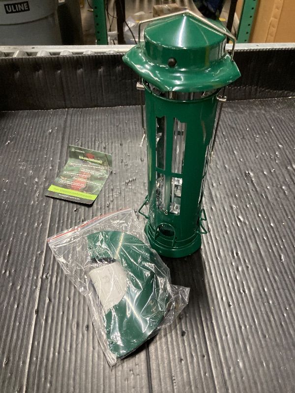 Photo 1 of ***METAL ENDS ARE BENT***Kingsyard Squirrel Proof Bird Feeder for Outdoors Hanging, Metal Wild Bird Feeders with Removable Base and Baffle, Easy to Clean & Refill, 3 lbs Large Seed Capacity, Dark Green***METAL ENDS ARE BENT***