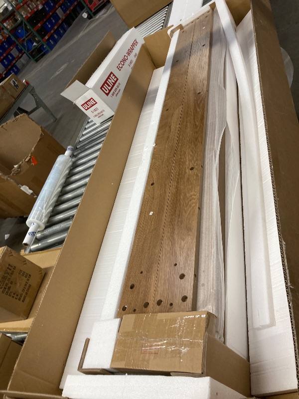 Photo 1 of  Classic Solid Wood Console Table - 56 Inch Modern Farmhouse Entryway Table - Easy Assembly Living Room Furniture for Behind The Couch, Entryway, or Hallway (Brown)