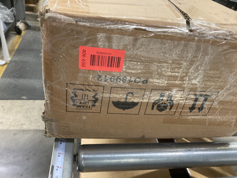 Photo 1 of  Classic Solid Wood Console Table - 56 Inch Modern Farmhouse Entryway Table - Easy Assembly Living Room Furniture for Behind The Couch, Entryway, or Hallway (Brown)