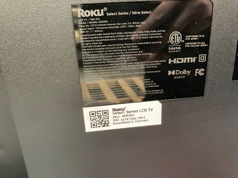 View 3 of ***PARTS ONLY**NO REFUND*NO RETURNS*PICTURE COMES ON*BACK IS BROKEN***Roku Smart TV 2025 – 40-Inch Select Series, 1080p Full HD TV – Roku TV with Voice Remote – Flat Screen LED Television with Wi-Fi for Streaming Live Local News, Sports, Family Entertainm