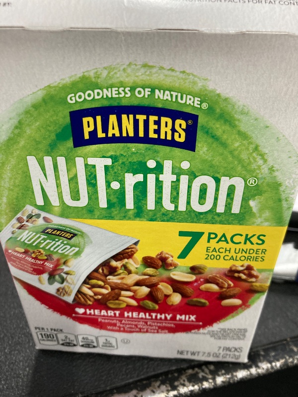 Photo 1 of (4 pack) PLANTERS NUT-RITION Heart Healthy Nut Mix, Shelf Stable, Plant Based Protein, 1 oz Plastic Package (14 Count)