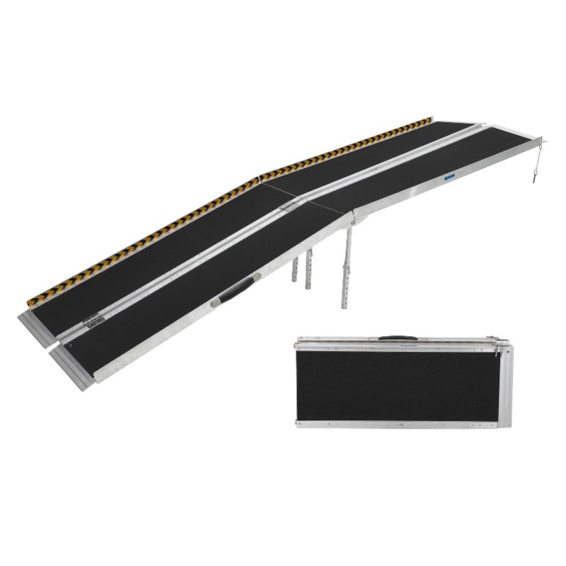 Photo 1 of ***RAMP IS BENT***10 FT Portable Wheelchair Ramp,Aluminum Wheelchair Ramp for Home Steps with Non-Skid Surface and Reflective Strips,600 LBS Weight Capacity***RAMP IS BENT***