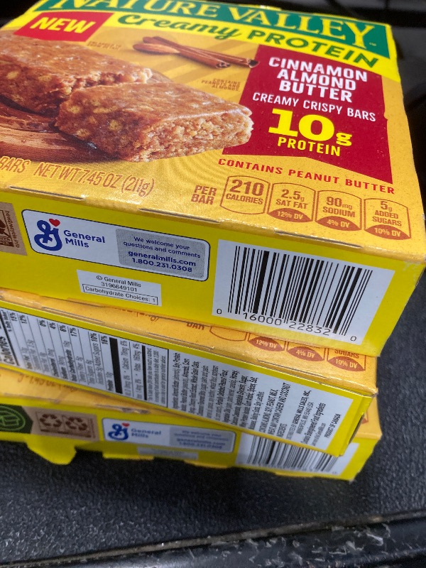 Photo 1 of ++3 pack++Nature Valley Creamy Protein Bars, Cinnamon Almond Butter, 10g Protein Snacks, 5 Bars, 7.45 oz