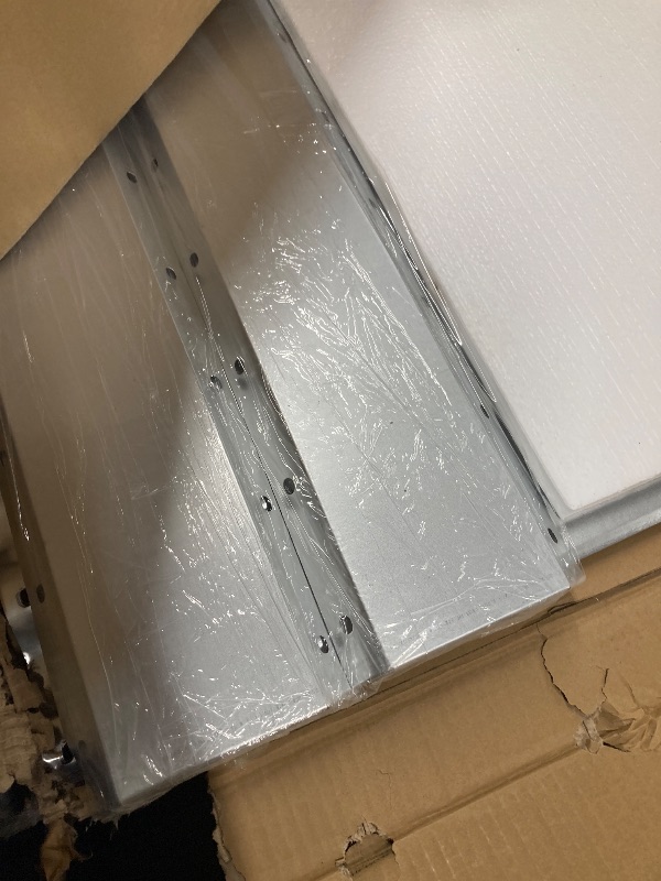 Photo 1 of ***SOME DENTS ON ENDS***Land Guard 8x4x3ft Rectangular Galvanized Raised Garden Beds, Large-Capacity Metal Planter Box Outdoor, Durable Deep Raised Garden Bed 3ft Tall, Raised Beds for Gardening Vegetables, Classic Silver