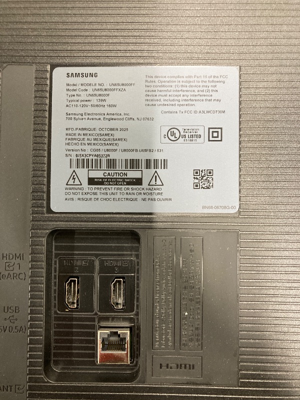Photo 1 of ******** NO RETURNS ACCEPTED
Samsung 65-Inch Class Crystal UHD U8000F 4K Smart TV (2025 Model) Endless Free Content, Crystal Processor 4K, MetalStream Design, Knox Security, Alexa Built-in
