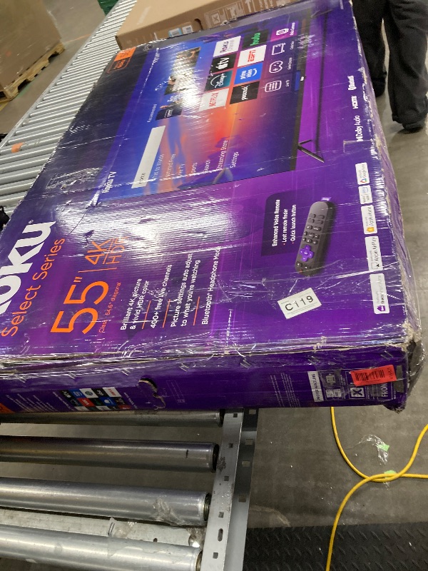 Photo 1 of NO RETURNS ACCEPTED
Roku Smart TV 2025 – 55-Inch Select Series, 4K HDR TV – Roku TV with Enhanced Voice Remote – Flat Screen LED Television with Wi-Fi for Streaming Live Local News, Sports, Family Entertainment