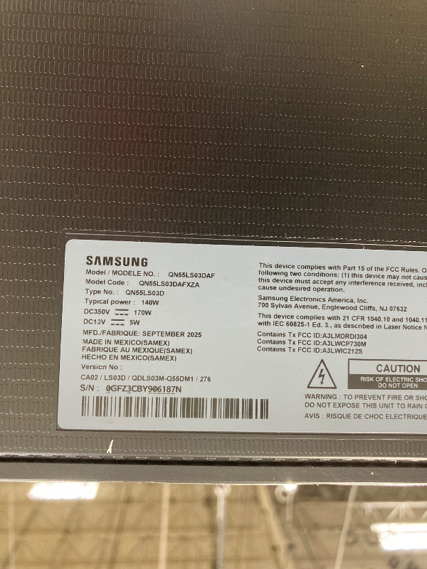 Photo 1 of **Missing  washers secure brackets on rear of tv**SAMSUNG 55-Inch Class QLED 4K LS03D The Frame Series Quantum HDR Smart TV w/Dolby Atmos, Art Mode, Anti-Reflection, Customizable Frame, Slim Fit Wall Mount with Alexa Built-in (QN55LS03D, 2024 Model)