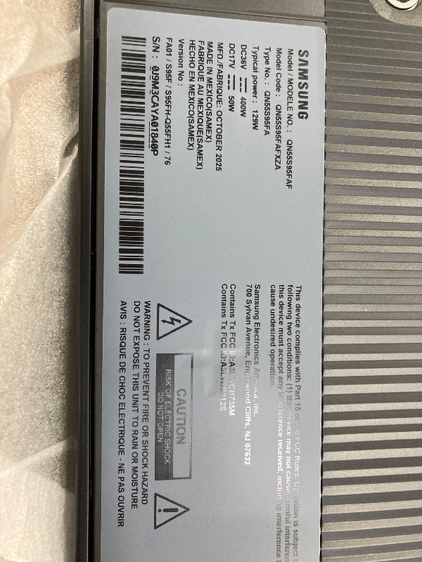 Photo 1 of   NO RETURNS ACCEPTED
  SAMSUNG 55-Inch Class OLED S95F 4K Glare Free Smart TV (2025 Model) NQ4 AI Gen3 Processor, OLED HDR Pro, Motion Xcelerator 164Hz, Dolby Atmos, Samsung Vision AI, Alexa Built-in