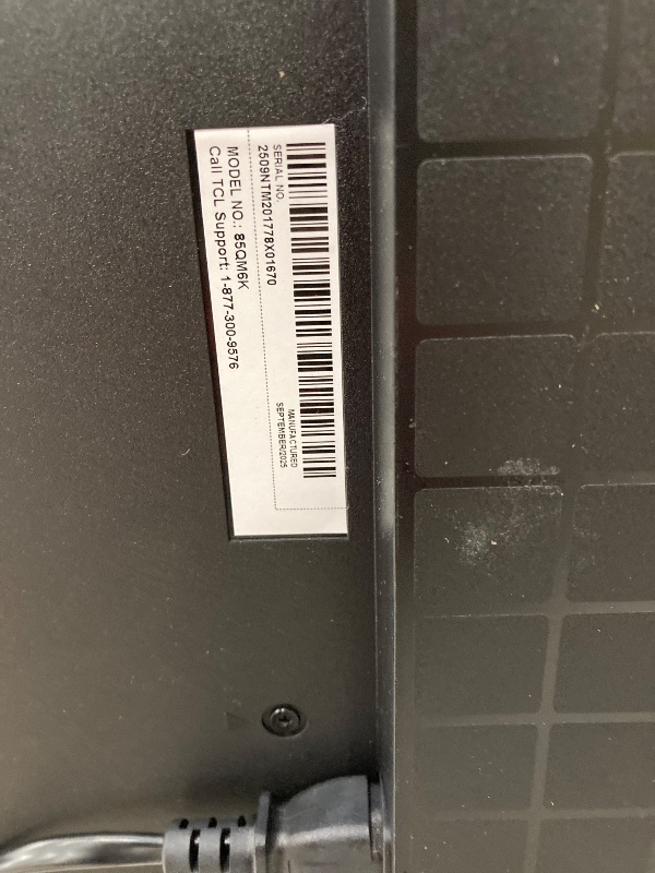 Photo 1 of   NO RETURNS ACCEPTED
TCL 85 Inch Class QM6K Series | Mini LED QLED 4K HDR | 85QM6K, 2025 Model | 120HZ-144HZ High Brightness Smart Google TV Dolby Atmos Onkyo Audio | Voice Remote Alexa Gaming Streaming Television